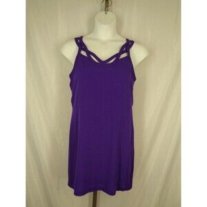 Diane Von Furstenberg Jillian Criss Cross Strap Purple Silk Mini Dress Sz 8 New